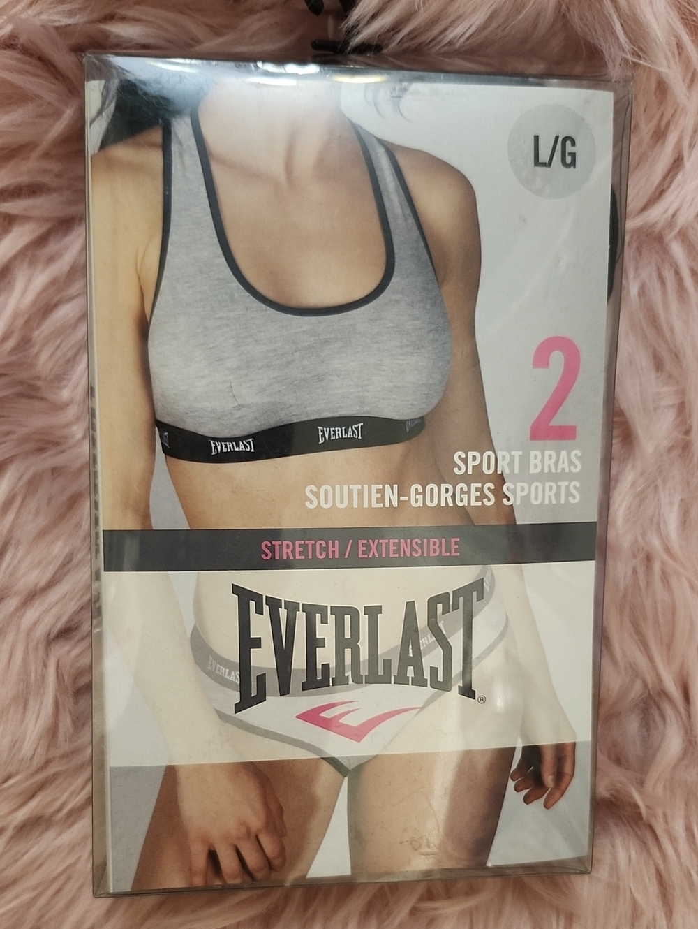 BRAND NEW 2CT EVERLAST LADIES STRETCH SPORTS BRA-L
